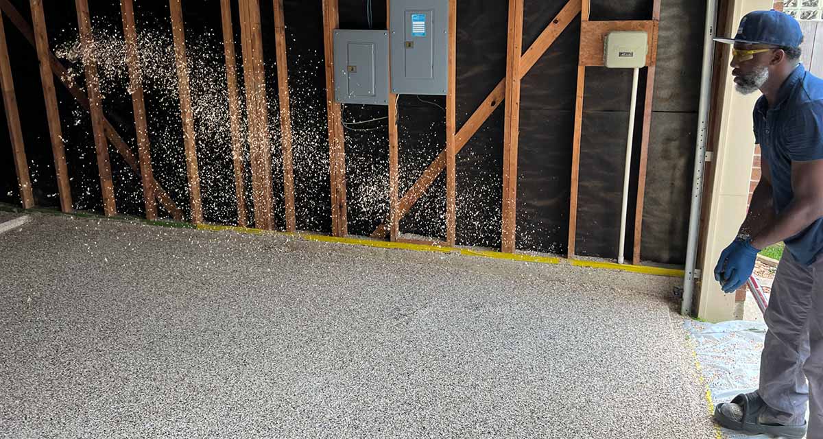 garage floor epoxy flakes houston texas